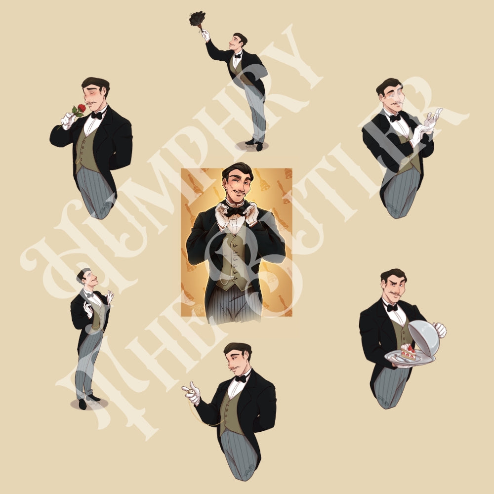 7 BUTLER DIGITAL STICKERS PACK – Humphry the Butler